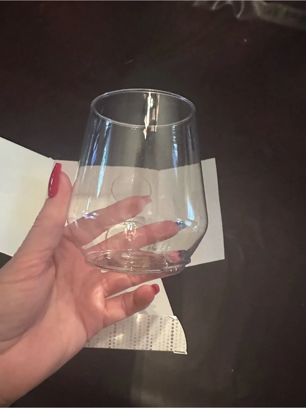 Plastic stemless wine glasses